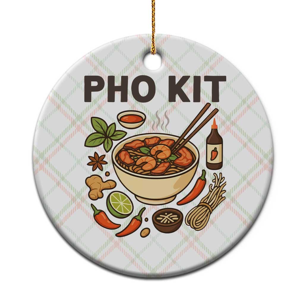Funny Pho Kit Vietnamese Noodle Pun Ceramic Ornament Ramen Pho Lovers Hilarious Foodie Graphic TS02 1pc Christmas Plaid Print Your Wear