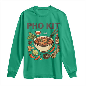 Funny Pho Kit Vietnamese Noodle Pun Long Sleeve Shirt Ramen Pho Lovers Hilarious Foodie Graphic TS02 Irish Green Print Your Wear