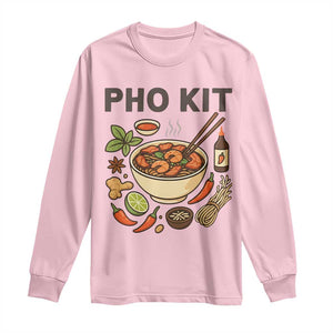 Funny Pho Kit Vietnamese Noodle Pun Long Sleeve Shirt Ramen Pho Lovers Hilarious Foodie Graphic TS02 Light Pink Print Your Wear