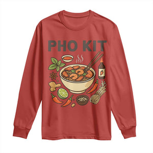 Funny Pho Kit Vietnamese Noodle Pun Long Sleeve Shirt Ramen Pho Lovers Hilarious Foodie Graphic TS02 Red Print Your Wear