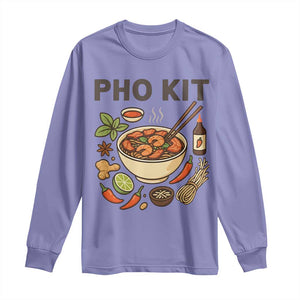 Funny Pho Kit Vietnamese Noodle Pun Long Sleeve Shirt Ramen Pho Lovers Hilarious Foodie Graphic TS02 Violet Print Your Wear