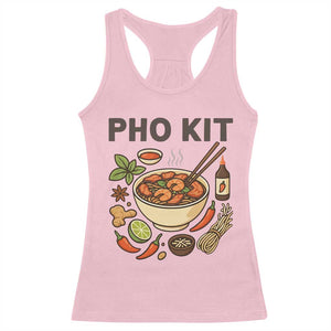 Funny Pho Kit Vietnamese Noodle Pun Racerback Tank Top Ramen Pho Lovers Hilarious Foodie Graphic TS02 Light Pink Print Your Wear