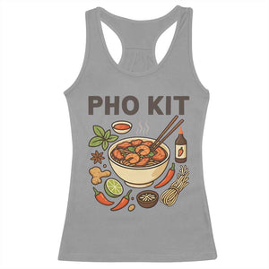Funny Pho Kit Vietnamese Noodle Pun Racerback Tank Top Ramen Pho Lovers Hilarious Foodie Graphic TS02 Sport Gray Print Your Wear