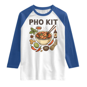 Funny Pho Kit Vietnamese Noodle Pun Raglan Shirt Ramen Pho Lovers Hilarious Foodie Graphic TS02 White Royal Print Your Wear