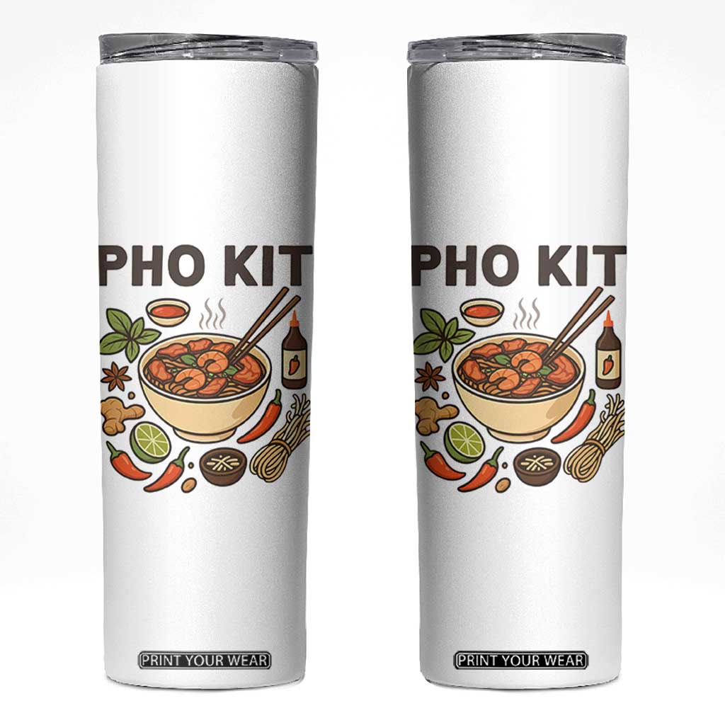Funny Pho Kit Vietnamese Noodle Pun Skinny Tumbler Ramen Pho Lovers Hilarious Foodie Graphic TS02 White Print Your Wear