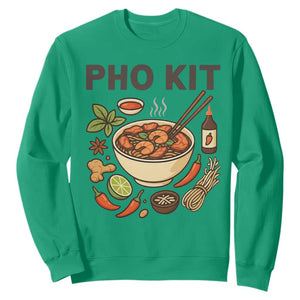 Funny Pho Kit Vietnamese Noodle Pun Sweatshirt Ramen Pho Lovers Hilarious Foodie Graphic TS02 Irish Green Print Your Wear