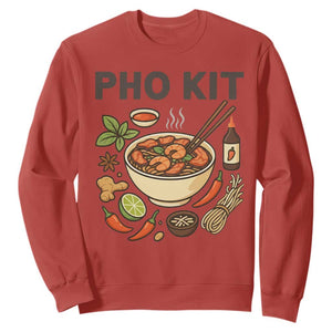 Funny Pho Kit Vietnamese Noodle Pun Sweatshirt Ramen Pho Lovers Hilarious Foodie Graphic TS02 Red Print Your Wear