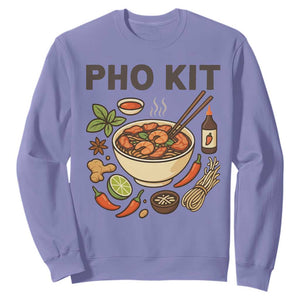 Funny Pho Kit Vietnamese Noodle Pun Sweatshirt Ramen Pho Lovers Hilarious Foodie Graphic TS02 Violet Print Your Wear