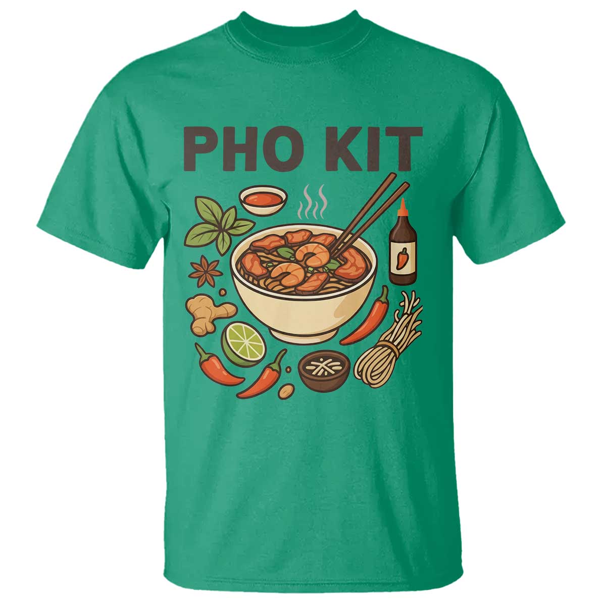 Funny Pho Kit Vietnamese Noodle Pun T Shirt Ramen Pho Lovers Hilarious Foodie Graphic TS02 Irish Green Print Your Wear