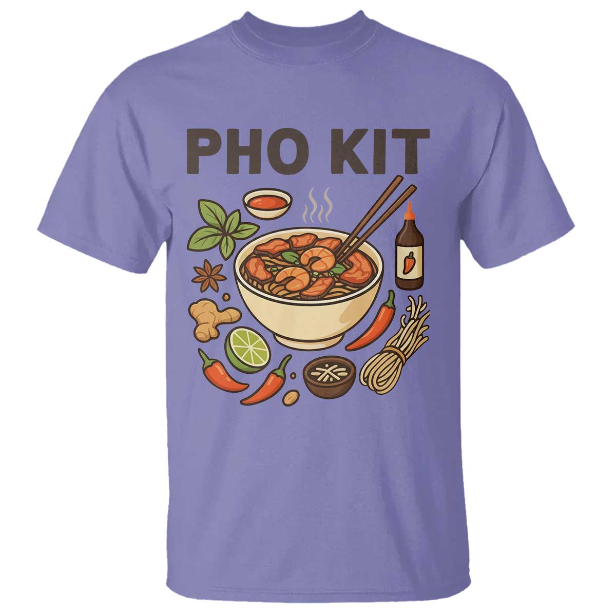Funny Pho Kit Vietnamese Noodle Pun T Shirt Ramen Pho Lovers Hilarious Foodie Graphic TS02 Violet Print Your Wear