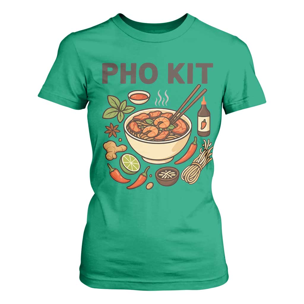 Funny Pho Kit Vietnamese Noodle Pun T Shirt For Women Ramen Pho Lovers Hilarious Foodie Graphic TS02 Irish Green Print Your Wear