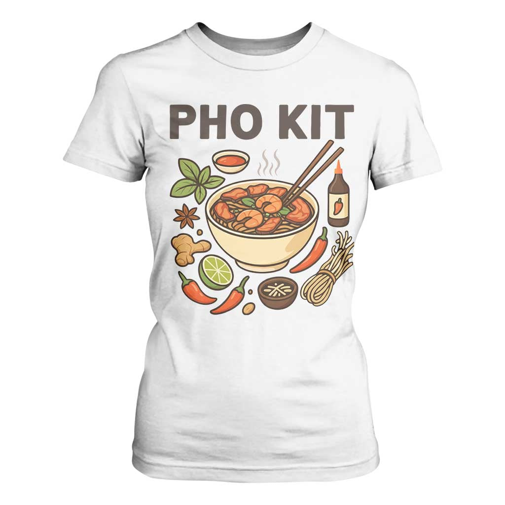 Funny Pho Kit Vietnamese Noodle Pun T Shirt For Women Ramen Pho Lovers Hilarious Foodie Graphic TS02 White Print Your Wear