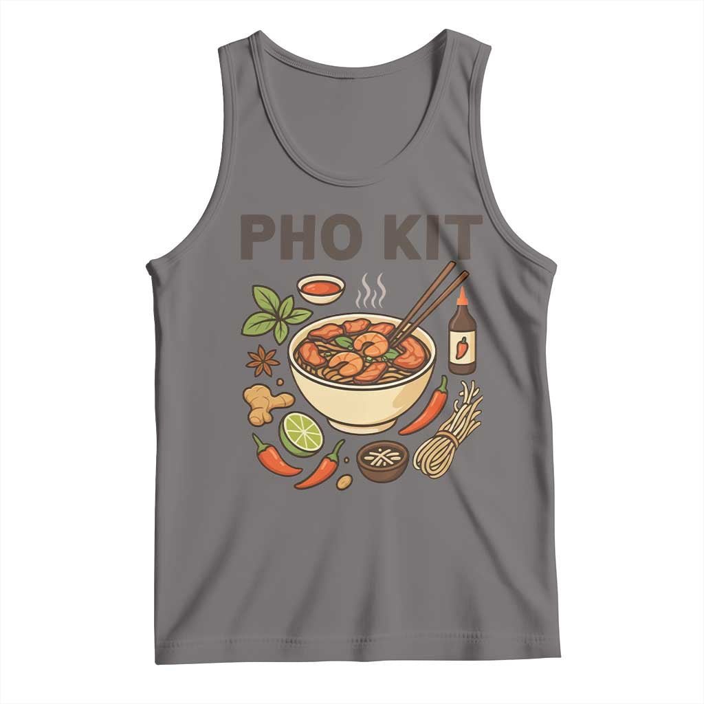 Funny Pho Kit Vietnamese Noodle Pun Tank Top Ramen Pho Lovers Hilarious Foodie Graphic TS02 Deep Heather Print Your Wear