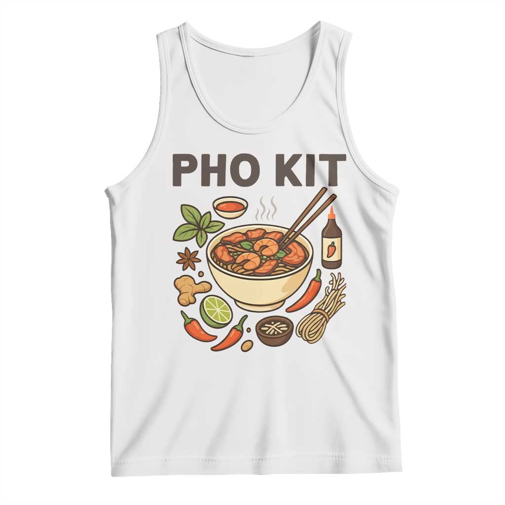 Funny Pho Kit Vietnamese Noodle Pun Tank Top Ramen Pho Lovers Hilarious Foodie Graphic TS02 White Print Your Wear