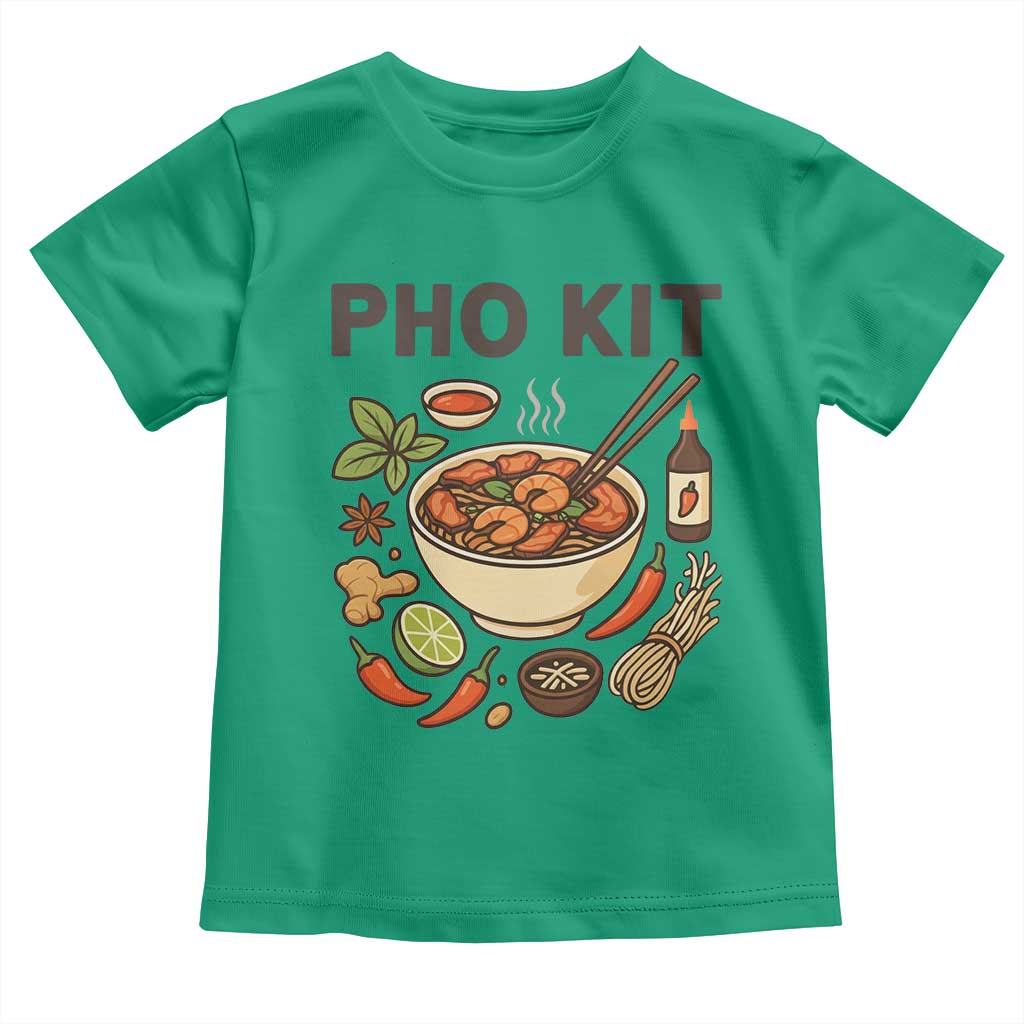 Funny Pho Kit Vietnamese Noodle Pun Toddler T Shirt Ramen Pho Lovers Hilarious Foodie Graphic TS02 Irish Green Print Your Wear