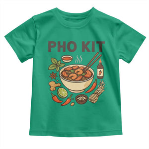 Funny Pho Kit Vietnamese Noodle Pun Toddler T Shirt Ramen Pho Lovers Hilarious Foodie Graphic TS02 Irish Green Print Your Wear