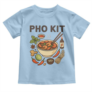 Funny Pho Kit Vietnamese Noodle Pun Toddler T Shirt Ramen Pho Lovers Hilarious Foodie Graphic TS02 Light Blue Print Your Wear