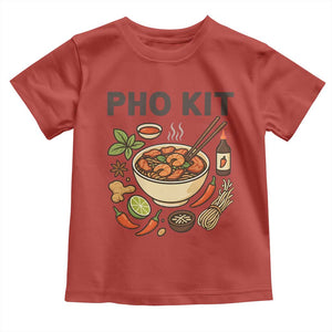 Funny Pho Kit Vietnamese Noodle Pun Toddler T Shirt Ramen Pho Lovers Hilarious Foodie Graphic TS02 Red Print Your Wear