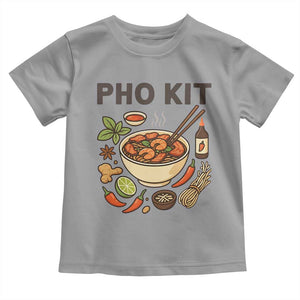 Funny Pho Kit Vietnamese Noodle Pun Toddler T Shirt Ramen Pho Lovers Hilarious Foodie Graphic TS02 Sport Gray Print Your Wear