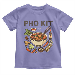 Funny Pho Kit Vietnamese Noodle Pun Toddler T Shirt Ramen Pho Lovers Hilarious Foodie Graphic TS02 Violet Print Your Wear