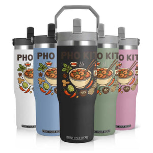 Funny Pho Kit Vietnamese Noodle Pun Flip Straw Tumbler Ramen Pho Lovers Hilarious Foodie Graphic TS02 Print Your Wear