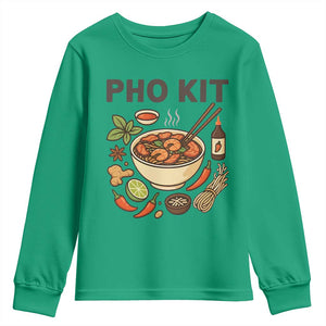 Funny Pho Kit Vietnamese Noodle Pun Youth Sweatshirt Ramen Pho Lovers Hilarious Foodie Graphic TS02 Irish Green Print Your Wear