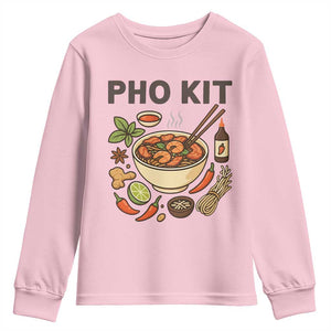 Funny Pho Kit Vietnamese Noodle Pun Youth Sweatshirt Ramen Pho Lovers Hilarious Foodie Graphic TS02 Light Pink Print Your Wear