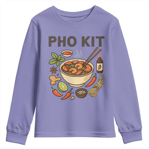 Funny Pho Kit Vietnamese Noodle Pun Youth Sweatshirt Ramen Pho Lovers Hilarious Foodie Graphic TS02 Violet Print Your Wear