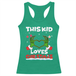 Funny Christmas Racerback Tank Top This Kid Loves Xmas Skeleton Heart TS02 Irish Green Print Your Wear