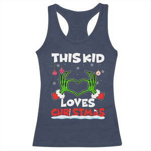 Funny Christmas Racerback Tank Top This Kid Loves Xmas Skeleton Heart TS02 Navy Print Your Wear
