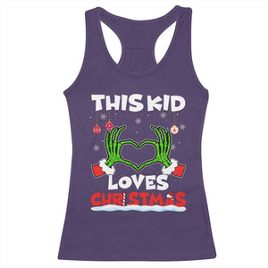 Funny Christmas Racerback Tank Top This Kid Loves Xmas Skeleton Heart TS02 Purple Print Your Wear