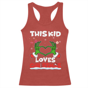 Funny Christmas Racerback Tank Top This Kid Loves Xmas Skeleton Heart TS02 Red Print Your Wear