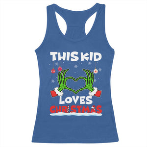 Funny Christmas Racerback Tank Top This Kid Loves Xmas Skeleton Heart TS02 Royal Blue Print Your Wear