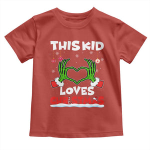 Funny Christmas Toddler T Shirt This Kid Loves Xmas Skeleton Heart TS02 Red Print Your Wear