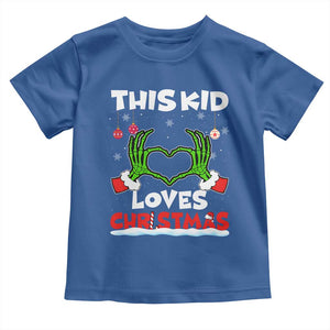Funny Christmas Toddler T Shirt This Kid Loves Xmas Skeleton Heart TS02 Royal Blue Print Your Wear