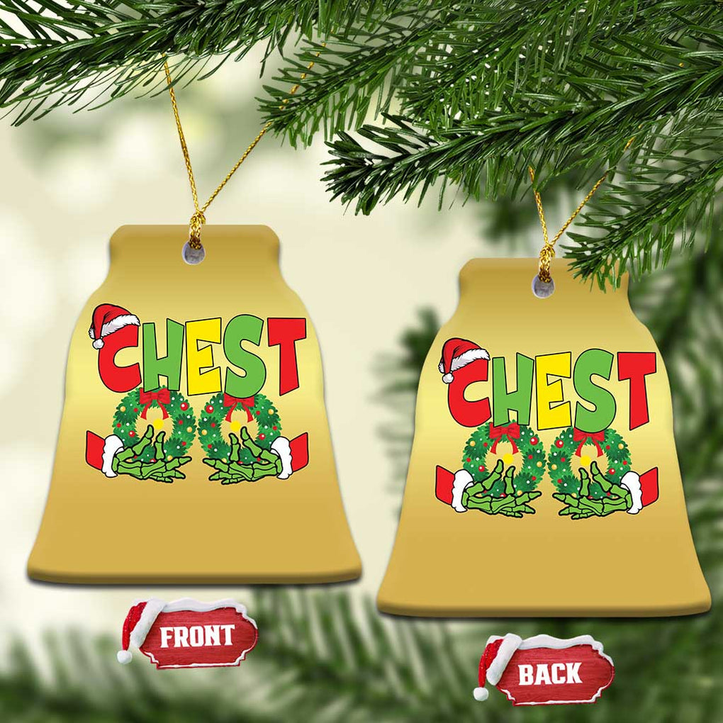 Christmas Couples Christmas Ornament Chestnuts Xmas Matching Family Funny Chest Skeleton TS02 Bell Flake Gold Print Your Wear