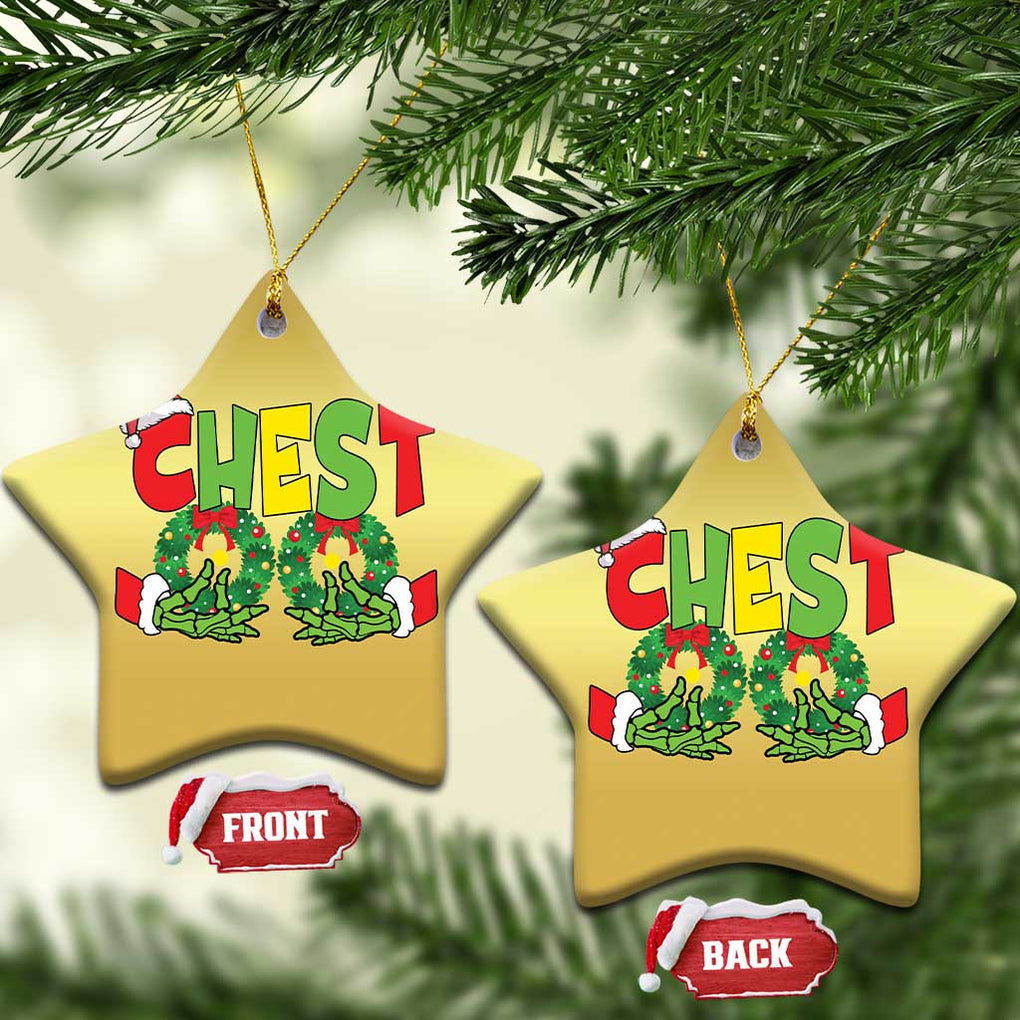 Christmas Couples Christmas Ornament Chestnuts Xmas Matching Family Funny Chest Skeleton TS02 Star Gold Print Your Wear