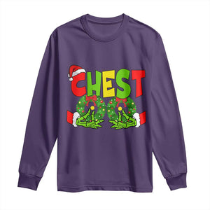Christmas Couples Long Sleeve Shirt Chestnuts Xmas Matching Family Funny Chest Skeleton TS02 Purple Print Your Wear