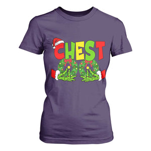 Christmas Couples T Shirt For Women Chestnuts Xmas Matching Family Funny Chest Skeleton TS02 Purple Print Your Wear