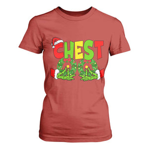 Christmas Couples T Shirt For Women Chestnuts Xmas Matching Family Funny Chest Skeleton TS02 Red Print Your Wear