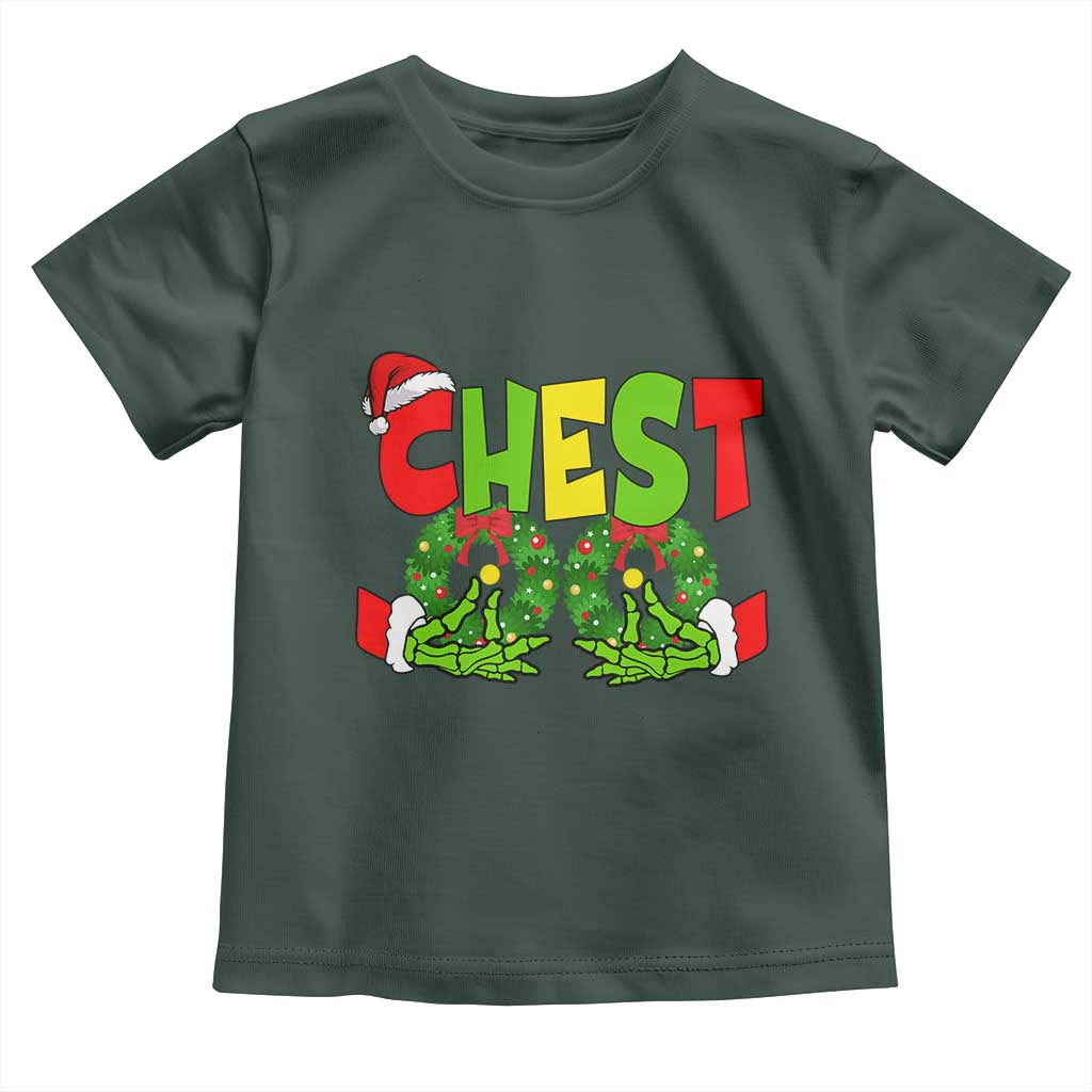 Christmas Couples Toddler T Shirt Chestnuts Xmas Matching Family Funny Chest Skeleton TS02 Dark Forest Green Print Your Wear