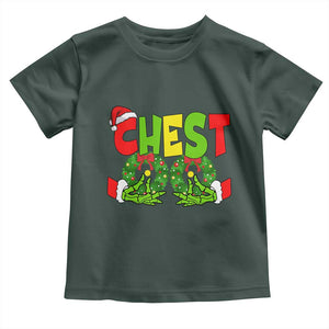 Christmas Couples Toddler T Shirt Chestnuts Xmas Matching Family Funny Chest Skeleton TS02 Dark Forest Green Print Your Wear