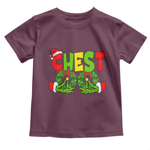 Christmas Couples Toddler T Shirt Chestnuts Xmas Matching Family Funny Chest Skeleton TS02 Maroon Print Your Wear