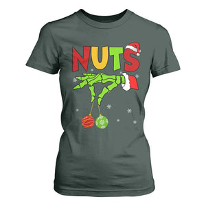 Christmas Couples T Shirt For Women Chestnuts Xmas Matching Family Funny Nuts Skeleton TS02 Dark Forest Green Print Your Wear