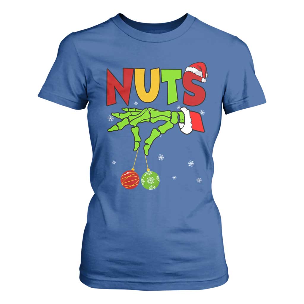 Christmas Couples T Shirt For Women Chestnuts Xmas Matching Family Funny Nuts Skeleton TS02 Royal Blue Print Your Wear
