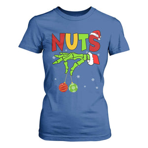 Christmas Couples T Shirt For Women Chestnuts Xmas Matching Family Funny Nuts Skeleton TS02 Royal Blue Print Your Wear