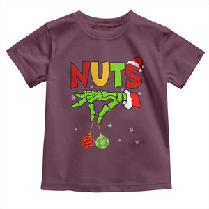 Christmas Couples Toddler T Shirt Chestnuts Xmas Matching Family Funny Nuts Skeleton TS02 Maroon Print Your Wear