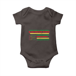 Black History Month Baby Onesie African American Pride US Flag TS02 Dark Chocolate Print Your Wear