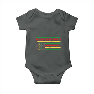 Black History Month Baby Onesie African American Pride US Flag TS02 Dark Heather Print Your Wear