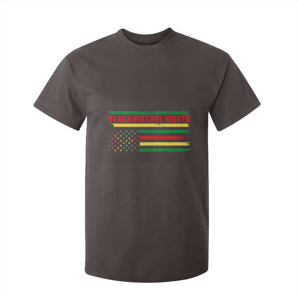 Black History Month T Shirt For Kid African American Pride US Flag TS02 Dark Chocolate Print Your Wear